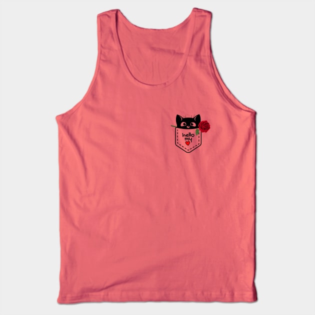 Sweet cute kitten in the pocket saying HELLO my Love / perfect gift for ALL Tank Top by Yurko_shop